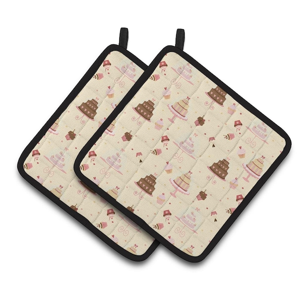 Carolines Treasures Cakes & Cupcakes Pair of Pot Holders - BB7310PTHD