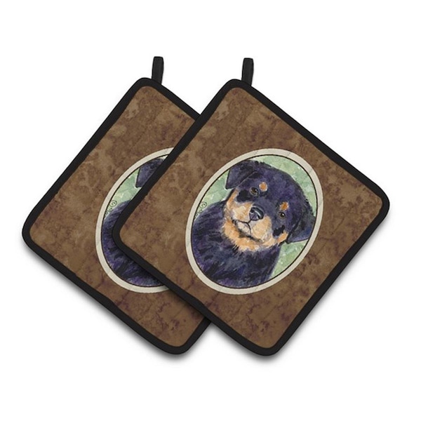 Carolines Treasures Rottweiler Pair of Pot Holders, 7.5 x 3 x 7.5 in. - SS8929PTHD