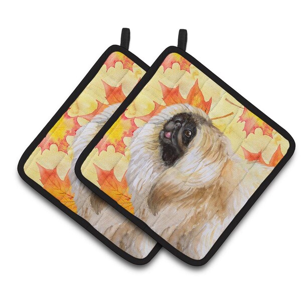 Carolines Treasures Pekingese Fall Pair of Pot Holders - BB9942PTHD