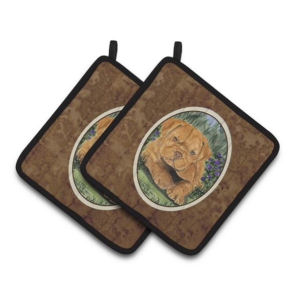 Carolines Treasures Dogue De Bordeaux Pair of Pot Holders, 7.5 x 3 x 7.5 in. - SS8032PTHD