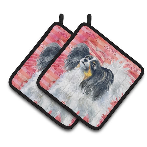 Carolines Treasures Papillon Love Pair of Pot Holders - BB9744PTHD