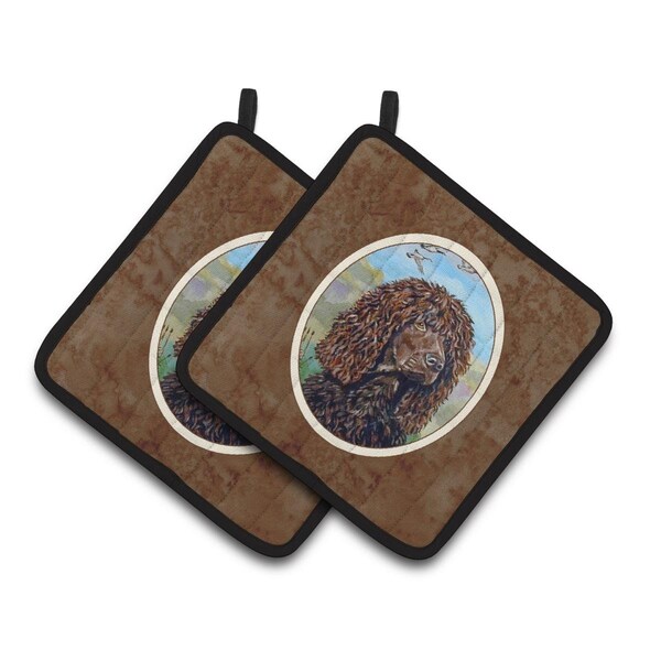 Carolines Treasures Irish Water Spaniel Pair of Pot Holders - 7089PTHD