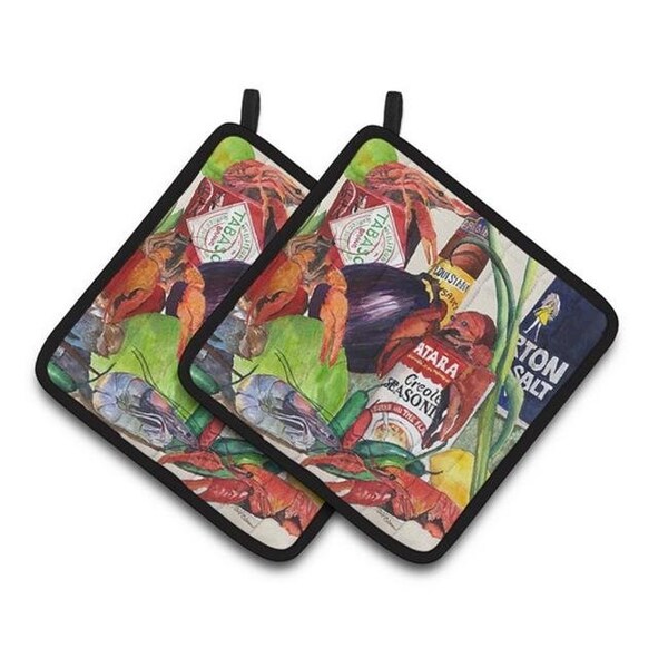 Carolines Treasures Carolines Treasures 8540-2PTHD Louisiana Spices Pair of Pot Holders; 7.5 x 3 x 7.5 in. - 8540-2PTHD