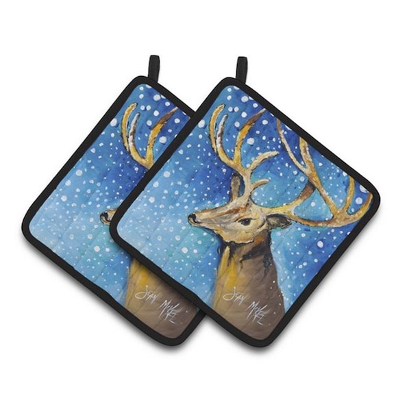 Carolines Treasures Reindeer Pair of Pot Holders, 7.5 x 3 x 7.5 in. - JMK1206PTHD