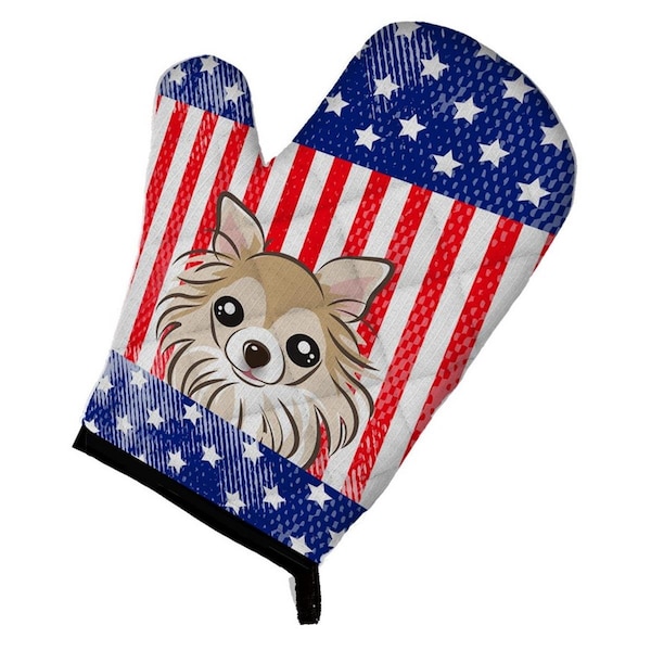Carolines Treasures American Flag and Chihuahua Oven Mitt - BB2181OVMT