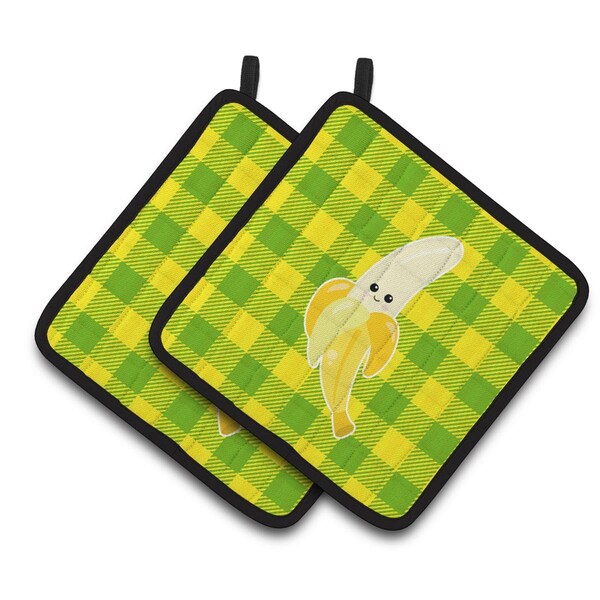 Carolines Treasures Banana Face Pair of Pot Holders - BB6993PTHD