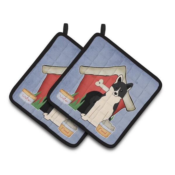 Carolines Treasures Dog House Collection Russo-European Laika Spitz Pair of Pot Holders - BB2783PTHD