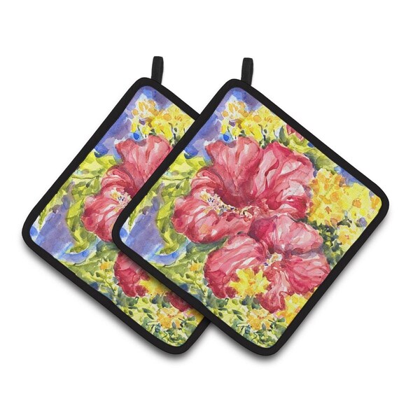 Carolines Treasures Flower - Hibiscus Pair of Pot Holders - 6056PTHD