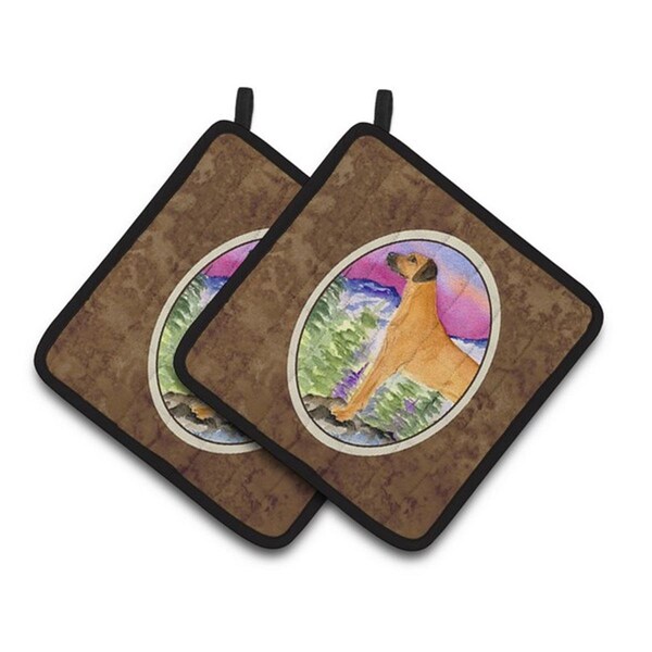Carolines Treasures Rhodesian Ridgeback Pair of Pot Holders, 7.5 x 3 x 7.5 in. - SS8327PTHD