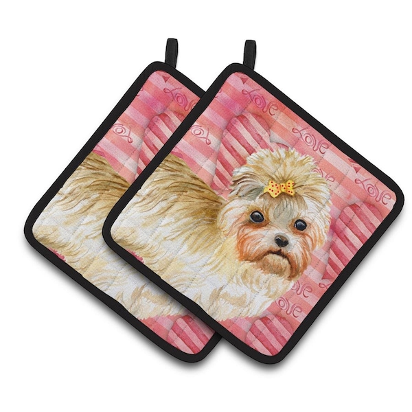 Carolines Treasures Morkie Love Pair of Pot Holders - BB9755PTHD