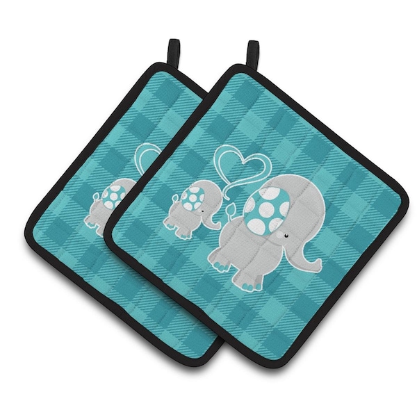 Carolines Treasures Mommy & Baby Elephant Pair of Pot Holders - BB6834PTHD