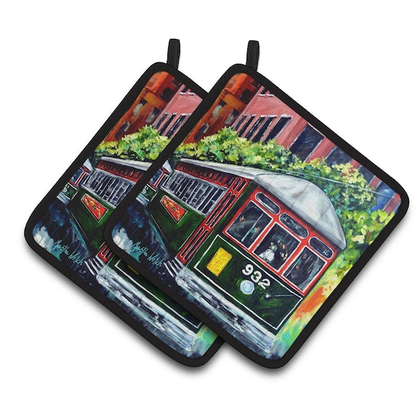 Carolines Treasures Streetcar St. Charles No.2 Pair of Pot Holders - MW1351PTHD