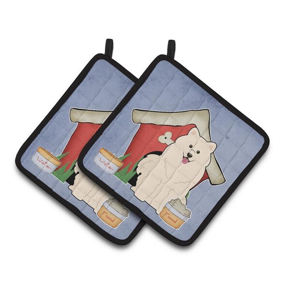 Carolines Treasures Dog House Collection Samoyed Pair of Pot Holders - BB2784PTHD