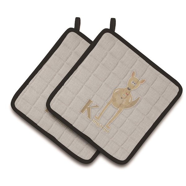 Carolines Treasures Alphabet K For Kangaroo Pair of Pot Holders - BB5736PTHD