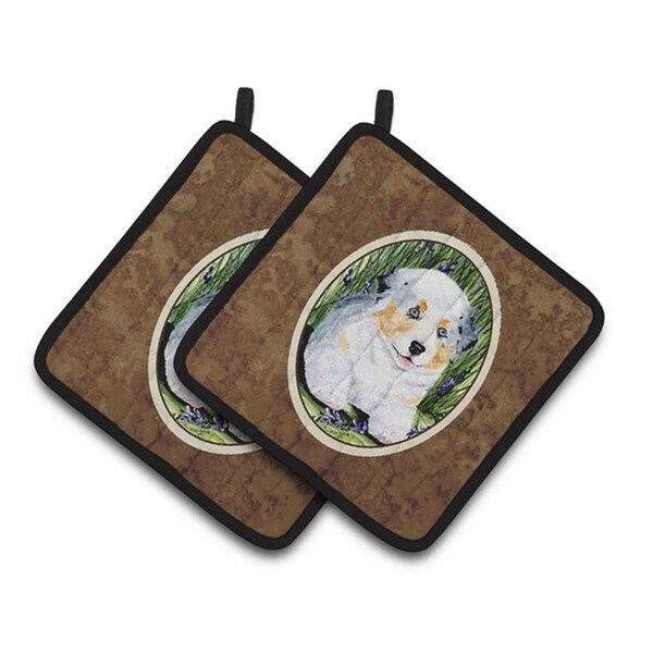 Carolines Treasures Australian Shepherd Pair of Pot Holders, 7.5 x 3 x 7.5 in. - SS8005PTHD