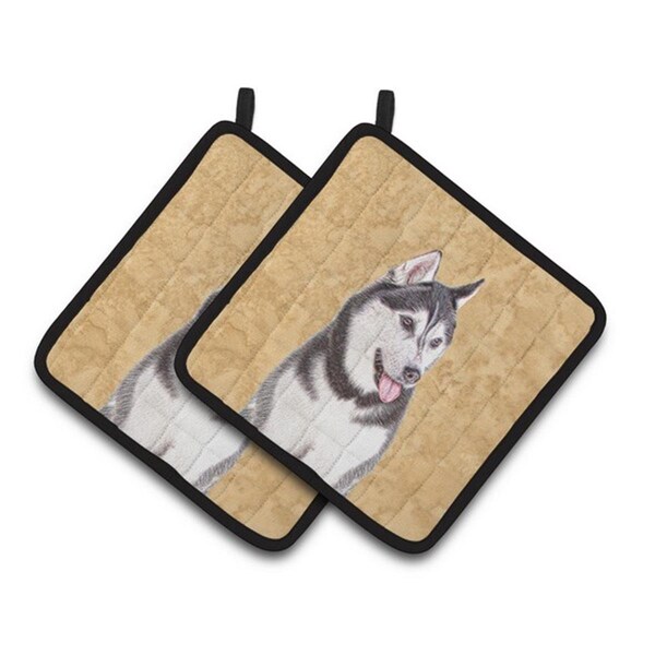 Carolines Treasures Alaskan Malamute Pair of Pot Holders, 7.5 x 3 x 7.5 in. - KJ1224PTHD