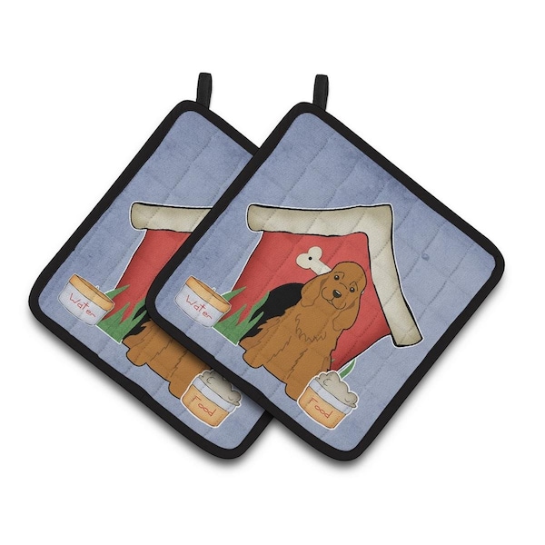 Carolines Treasures Dog House Collection Cocker Spaniel Red Pair of Pot Holders - BB2849PTHD