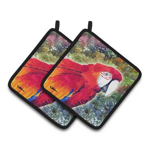 Carolines Treasures Parrot Parrot Head Pair of Pot Holders, 7.5 x 3 x 7.5 in. - 8603PTHD