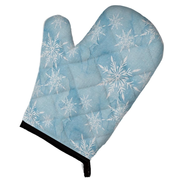 Carolines Treasures Watercolor Snowflake on Light Blue Oven Mitt - BB7552OVMT
