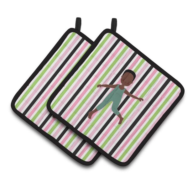 Carolines Treasures Dancer Bikatard African American Pair of Pot Holders - BB5184PTHD