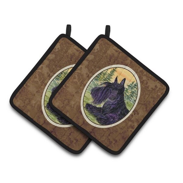 Carolines Treasures Scottish Terrier Pair of Pot Holders, 7.5 x 3 x 7.5 in. - SS8511PTHD