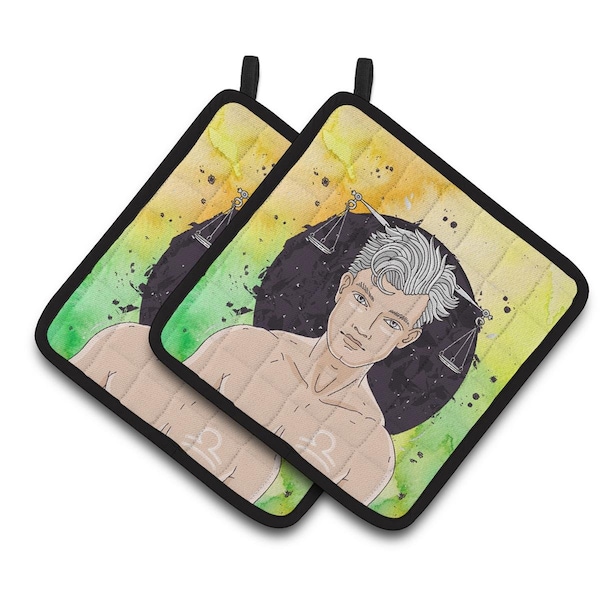 Carolines Treasures Libra Zodiac Sign Pair of Pot Holders - BB7323PTHD