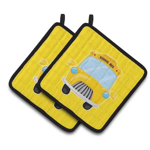 Carolines Treasures School Bus Pair of Pot Holders - BB7019PTHD