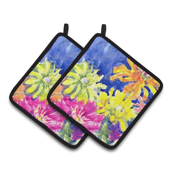 Carolines Treasures Flower Pair of Pot Holders - 6122PTHD
