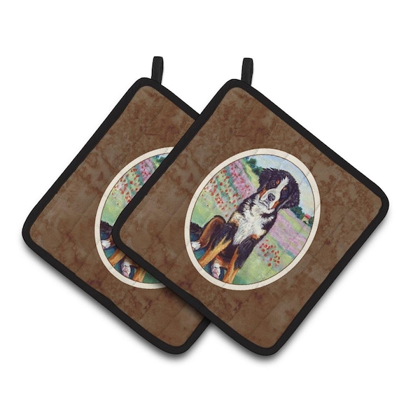 Carolines Treasures Bernese Mountain Dog Pair of Pot Holders - 7011PTHD