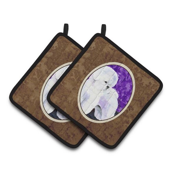 Carolines Treasures Bichon Frise Pair of Pot Holders, 7.5 x 3 x 7.5 in. - SS8692PTHD