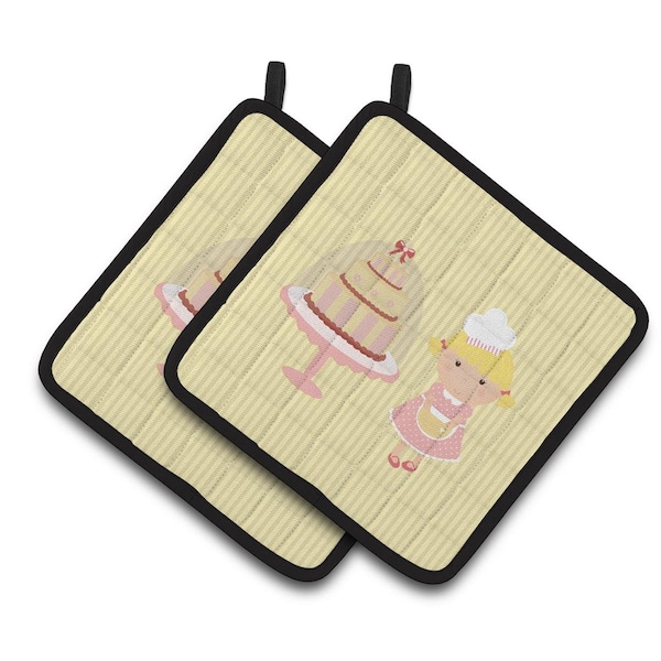 Carolines Treasures Cake Baker Blonde Yellow Pair of Pot Holders - BB7261PTHD