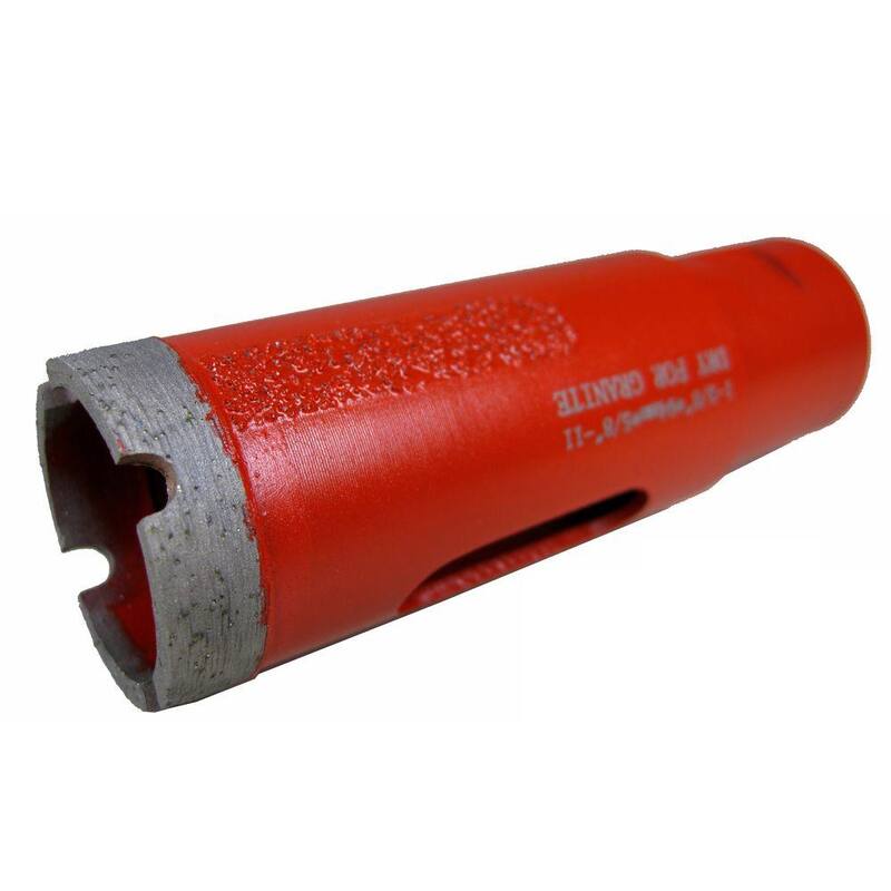 Broca de núcleo de diamante seco de 1-3/8 pulgadas con tiras laterales para perforar granito - DCB1375DS