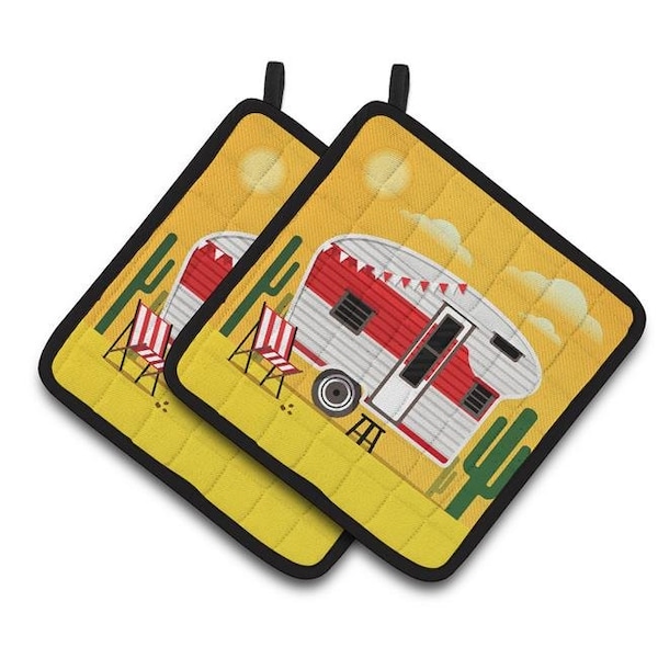 Carolines Treasures Carolines Treasures BB5479PTHD Greatest Adventure Retro Camper Desert Pair of Pot Holders - BB5479PTHD