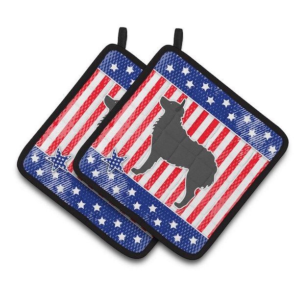 Carolines Treasures USA Patriotic Croatian Sheepdog Pair of Pot Holders - BB3321PTHD