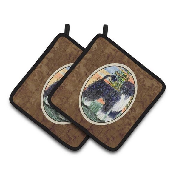 Carolines Treasures Portuguese Water Dog Pair of Pot Holders, 7.5 x 3 x 7.5 in. - SS8855PTHD