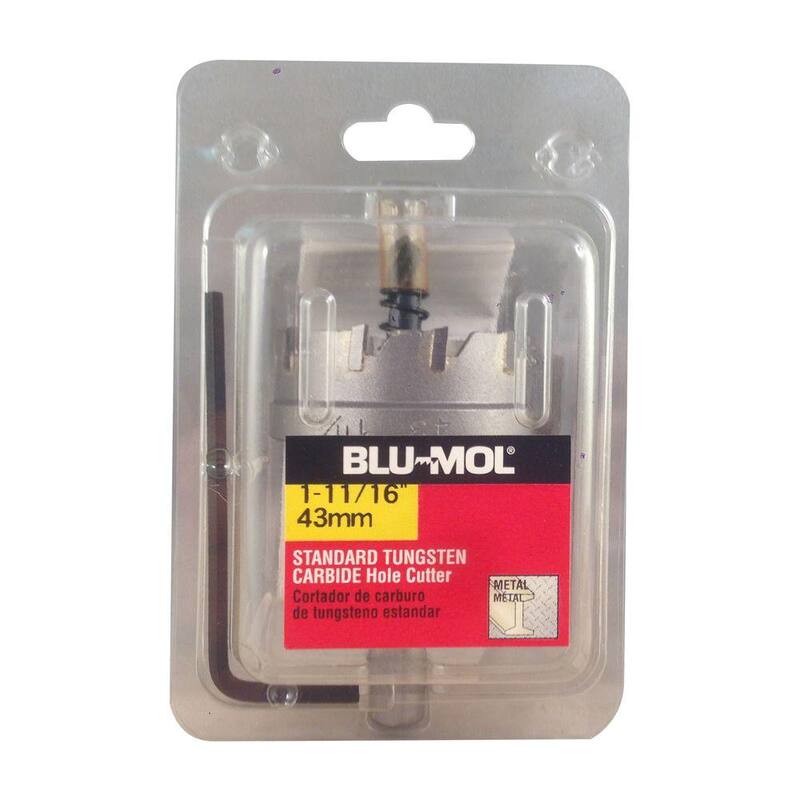 Cortador de agujeros de carburo de tungsteno estándar de 1-11/16 pulgadas Disston BLU-MOL - 3182