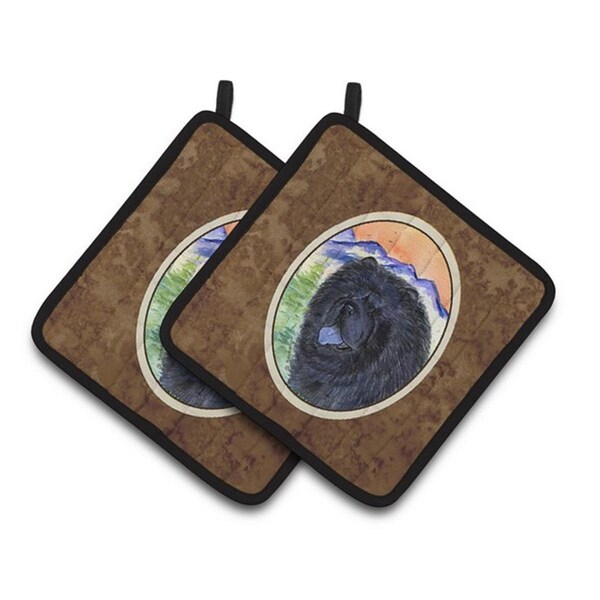 Carolines Treasures Chow Chow Pair of Pot Holders, 7.5 x 3 x 7.5 in. - SS8191PTHD