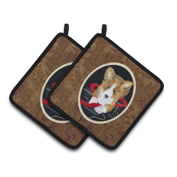 Carolines Treasures Corgi Pair of Pot Holders, 7.5 x 3 x 7.5 in. - SS8570PTHD