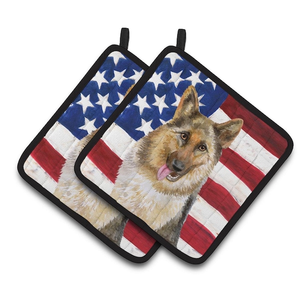 Carolines Treasures German Shepherd Patriotic Pair of Pot Holders - BB9654PTHD