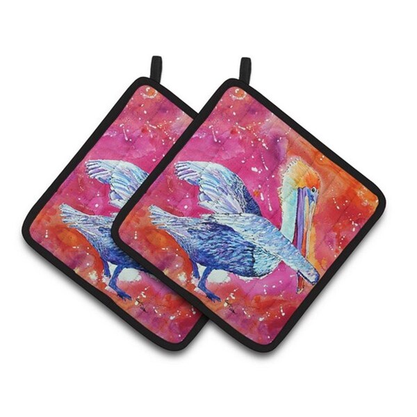 Carolines Treasures Pelican Pair of Pot Holders, 7.5 x 3 x 7.5 in. - 8360PTHD