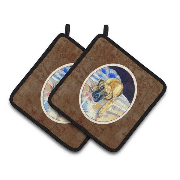 Carolines Treasures Fawn Great Dane Pair of Pot Holders, 7.5 x 3 x 7.5 in. - 7258PTHD