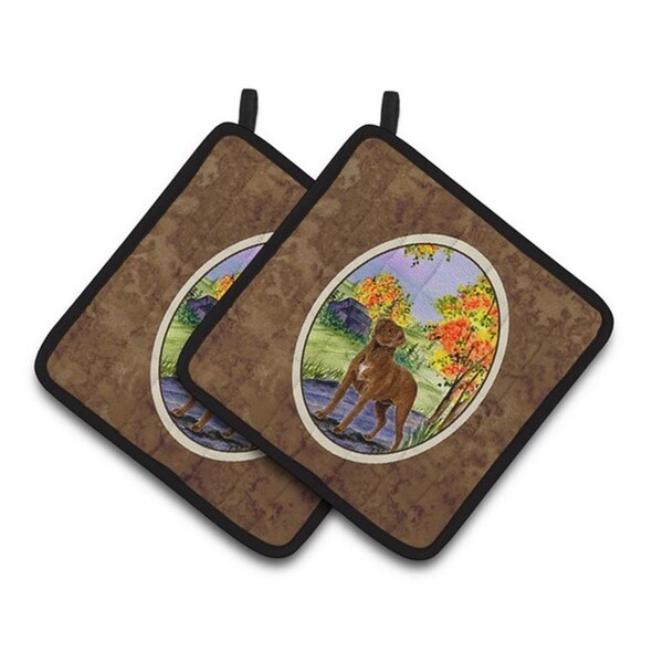 Carolines Treasures Chesapeake Bay Retriever Pair of Pot Holders, 7.5 x 3 x 7.5 in. - SS8427PTHD
