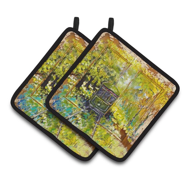 Carolines Treasures Streetcar End of the Line Pair of Pot Holders - MW1326PTHD