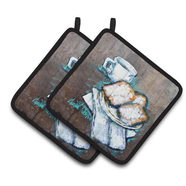Carolines Treasures Beignets Piping Hot Pair of Pot Holders - MW1344PTHD
