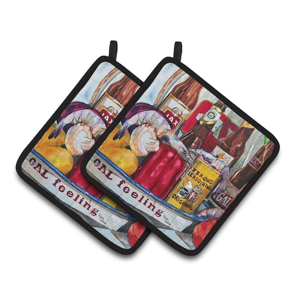 Carolines Treasures Verons & New Orleans Beers Pair of Pot Holders - 1010PTHD
