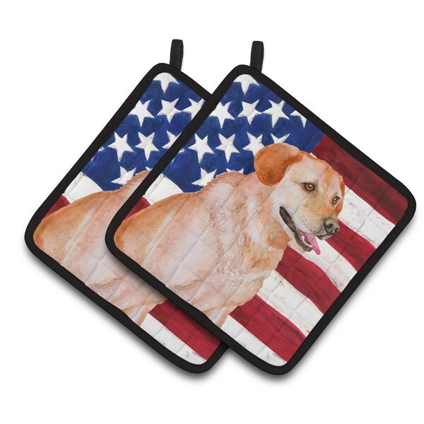 Carolines Treasures Labrador Retriever Patriotic Pair of Pot Holders - BB9714PTHD