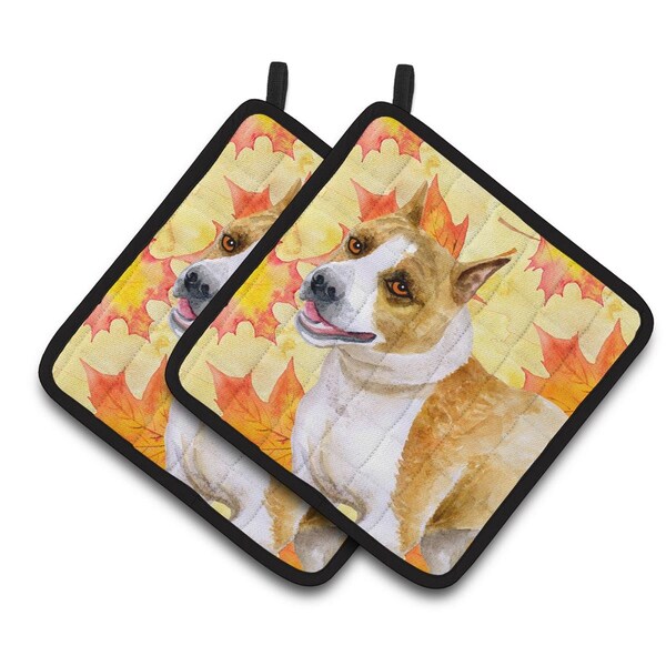 Carolines Treasures American Staffordshire Fall Pair of Pot Holders - BB9905PTHD