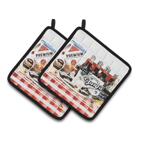 Carolines Treasures Barqs oysters Pair of Pot Holders - 1004PTHD