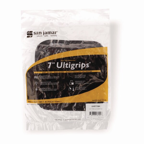 San Jamar Ultigrip Hot Pad, 11.5in, Neoprene, Black - SAN UHP77BK