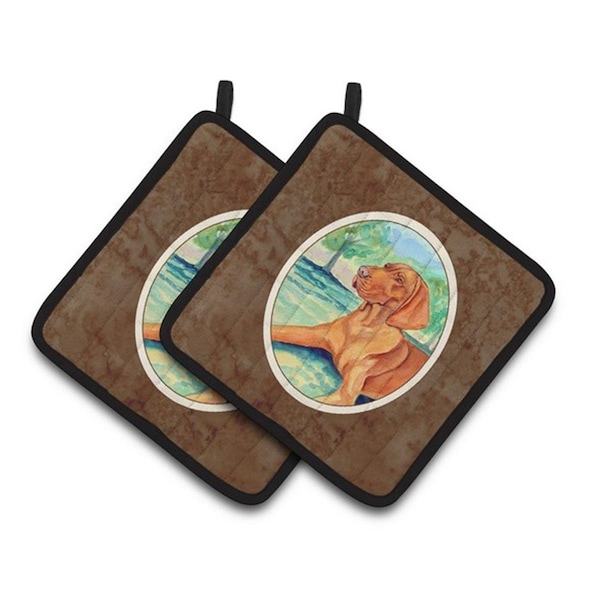 Carolines Treasures Vizsla Pair of Pot Holders, 7.5 x 3 x 7.5 in. - 7264PTHD
